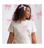 Sweet Wink Big Girls Coquette Bow Patch Short Sleeve T-Shirt