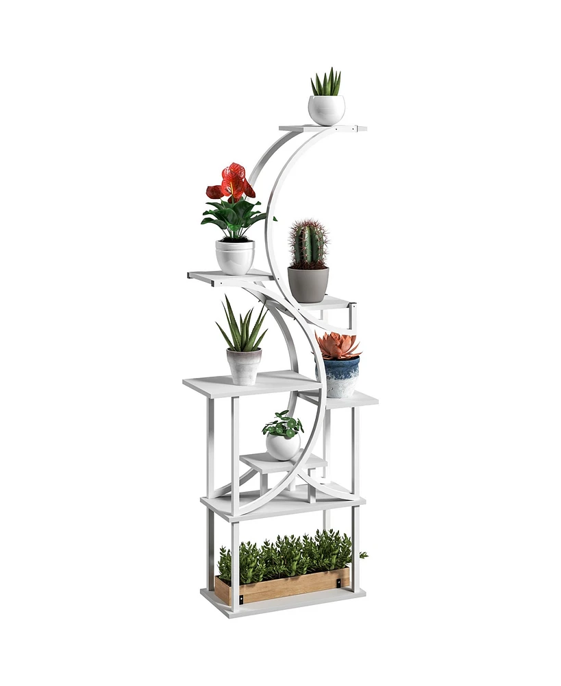 Outsunny 8 Tier Plant Sd, 62" S-Shaped Shelf, ish