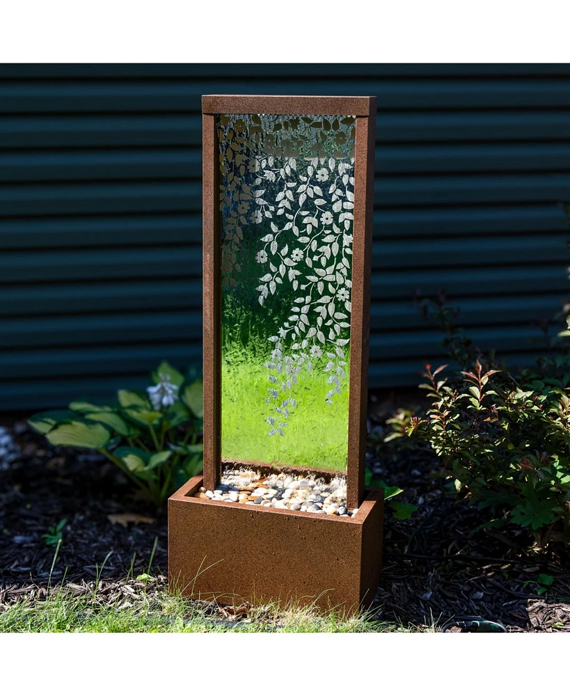 47.25" H Wisteria Vines Zinc Outdoor Water Fountain with Warm White Led Lights