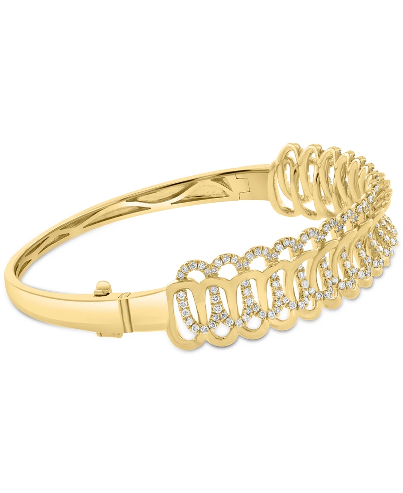 Effy Diamond Intertwined Loop Bangle Bracelet (1-1/2 ct. t.w.) in 14k Gold