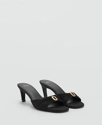 Mango Women's Metallic Detail Heeled Sandals