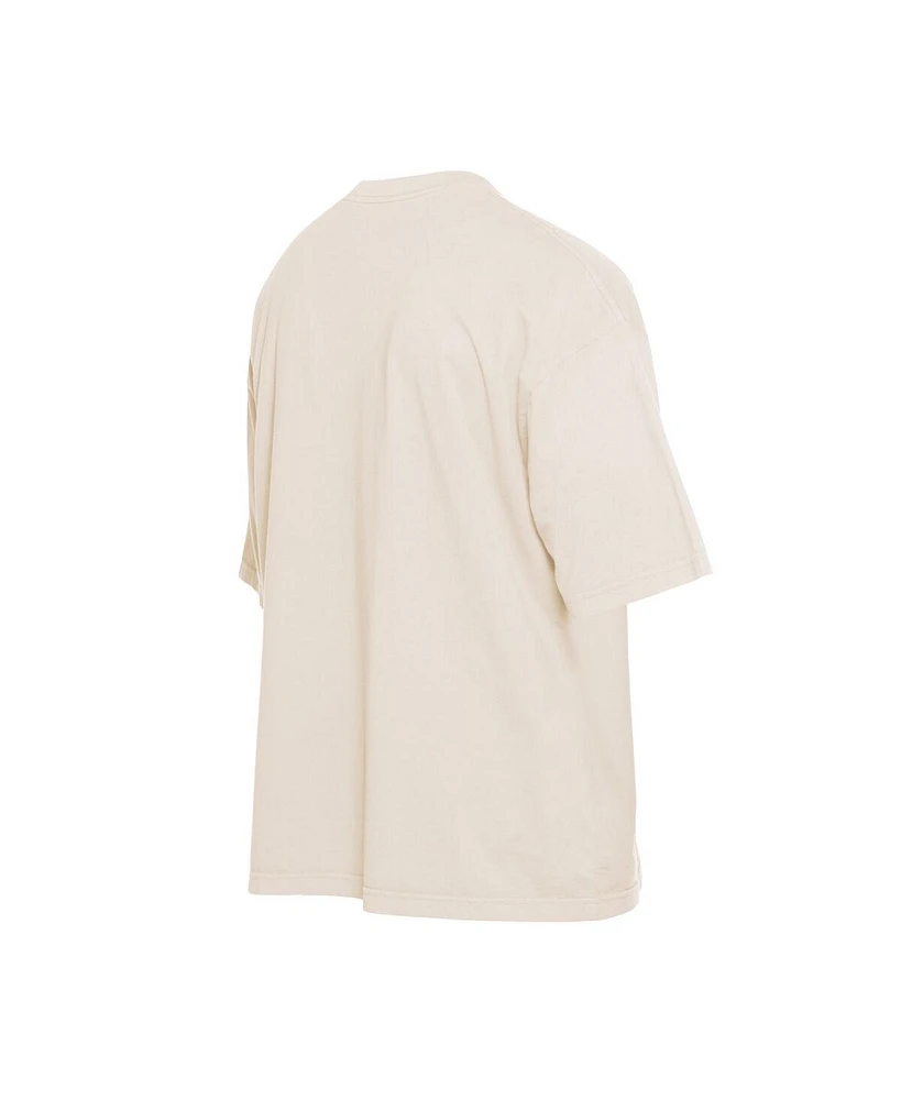 New Era Men's Cream Detroit Tigers Cooperstown Collection Oversized Throwback Distressed T-Shirt