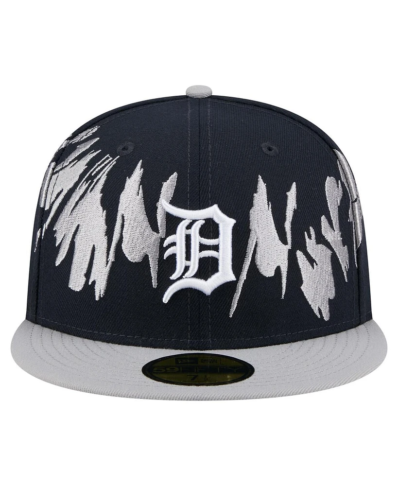 New Era Men's Navy/Gray Detroit Tigers Retro Pattern 59FIFTY Fitted Hat