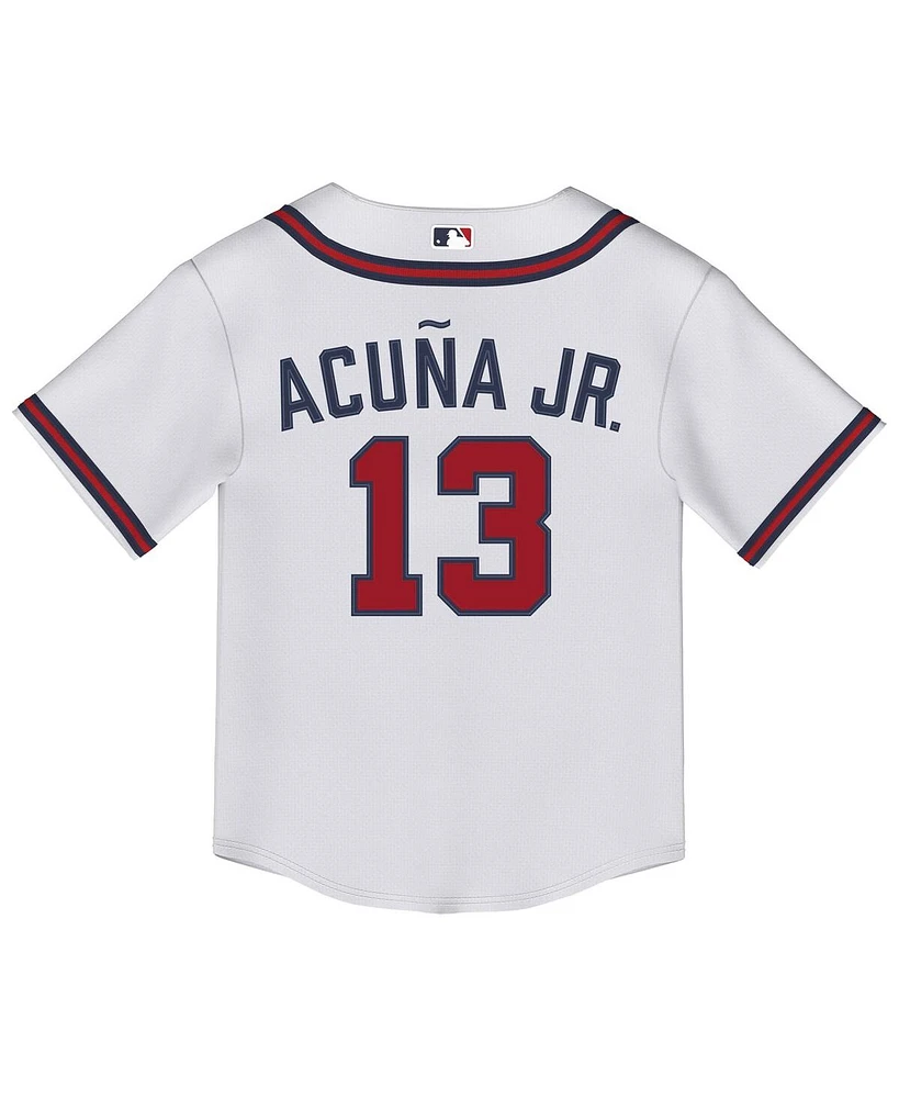 Outerstuff Toddler Ronald Acuna Jr. White Atlanta Braves Replica 2.0 Player Jersey