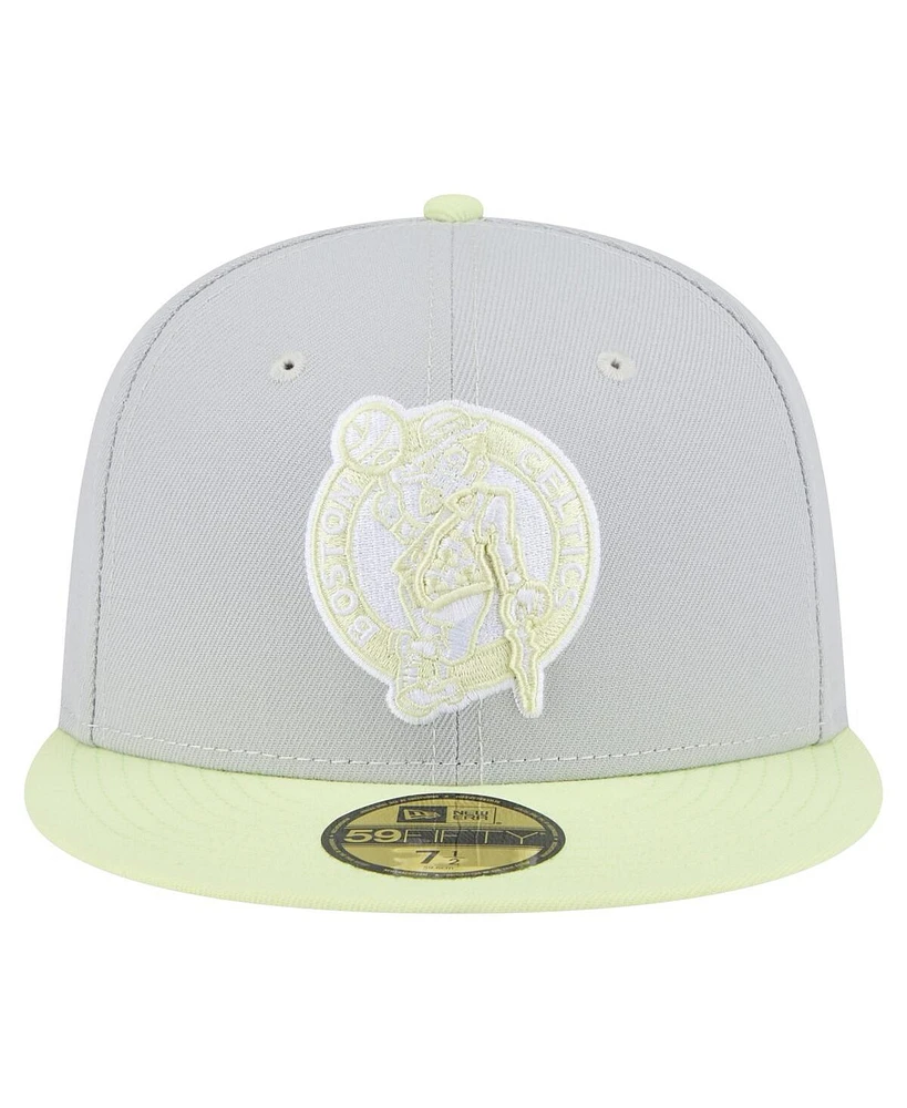 New Era Men's Gray/Green Boston Celtics Color Pack 2-Tone 59FIFTY Fitted Hat
