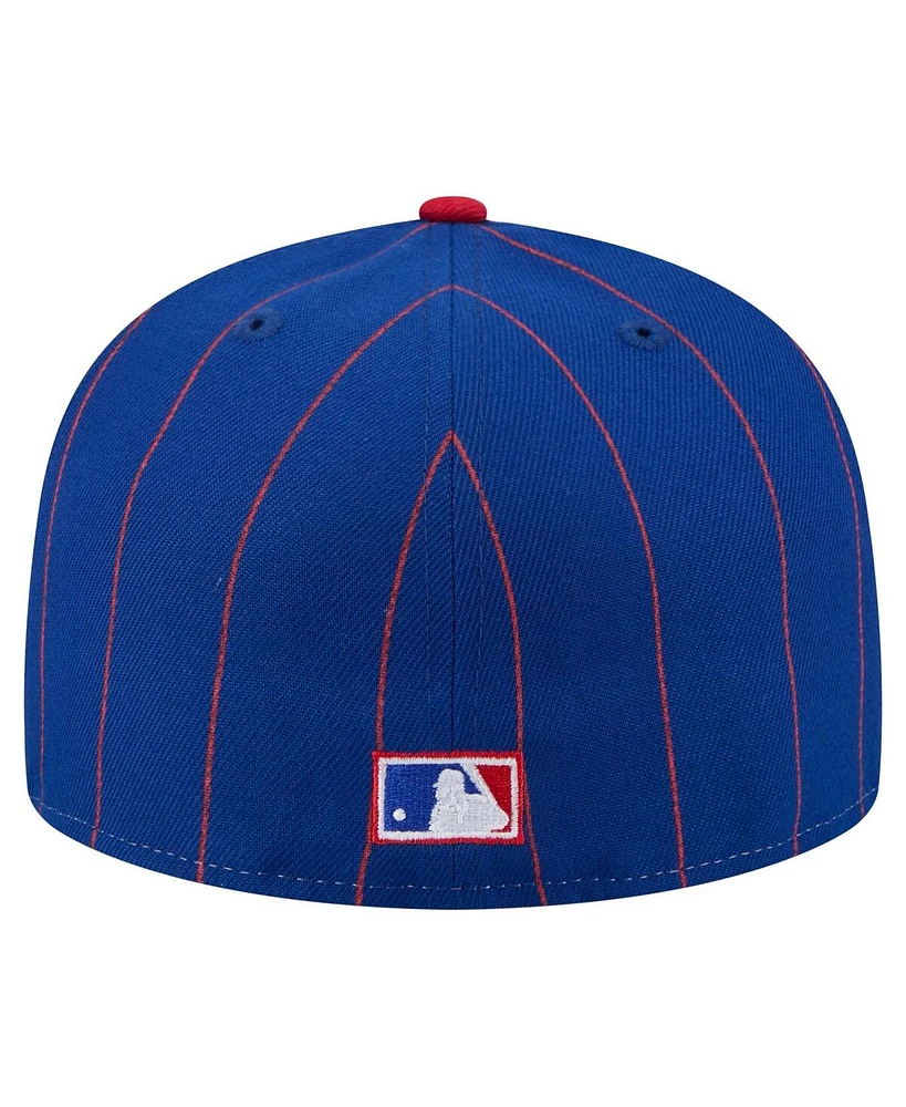 New Era Men's Blue Atlanta Braves Pinstripe 59FIFTY Fitted Hat