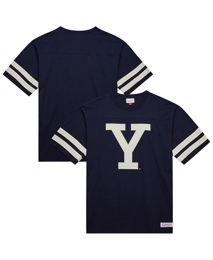 Mitchell & Ness Men's Navy Yale Bulldogs Vintage Logo Heavyweight Yoke T-Shirt