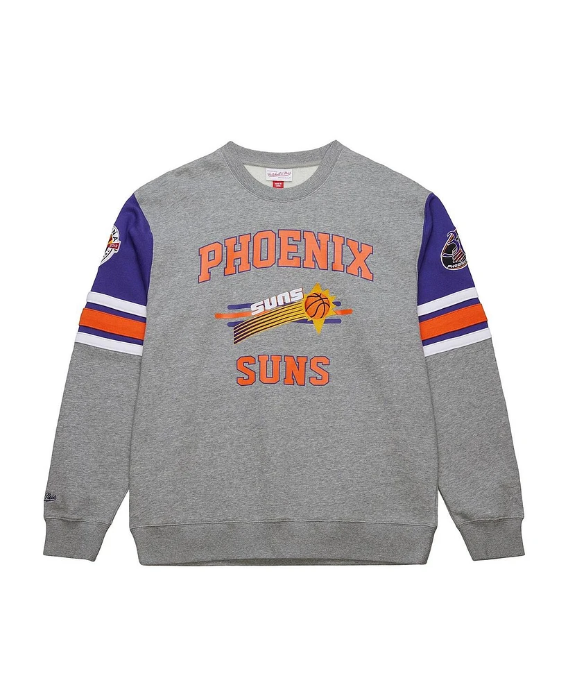 Mitchell & Ness Men's Heather Gray Phoenix Suns Hardwood Classics All Over 4.0 Pullover Sweatshirt