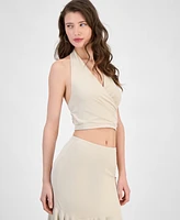 Guess Women's Kenzie Crossover Halter-Neck Top