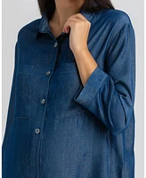 Pietro Brunelli Maternity 3/4 Sleeve Chambray-look Viscose Erica Blouse