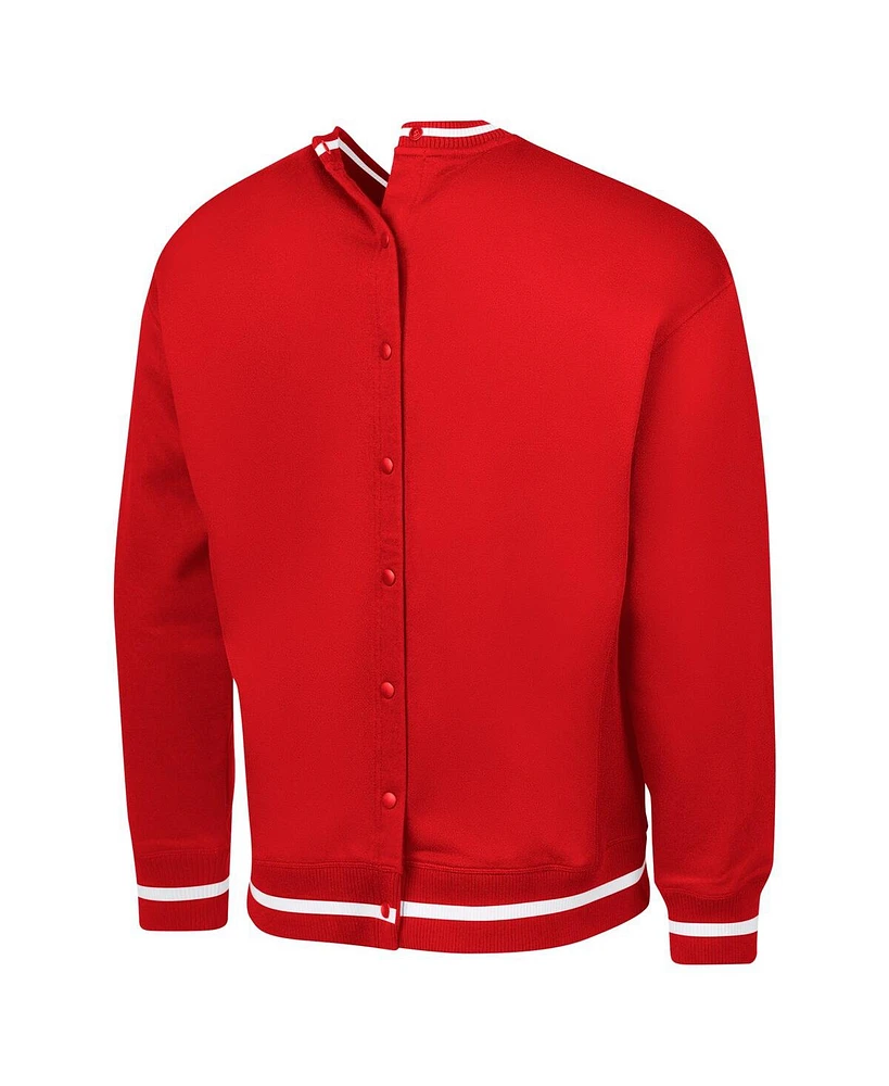 G-iii Sports by Carl Banks Men's Scarlet San Francisco 49ers Adaptive Blocker Fleece Pullover Sweatshirt