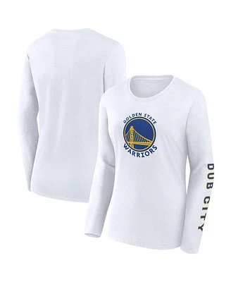 Fanatics Women's White Golden State Warriors Long Sleeve T-Shirt