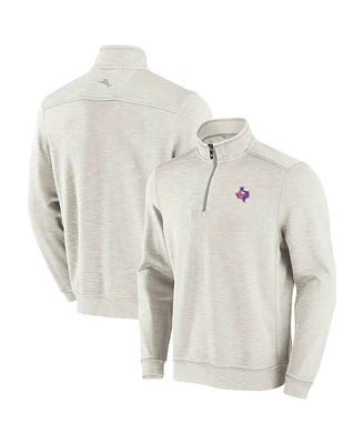Tommy Bahama Men's Cream Texas Rangers Sport Tobago Bay Tri-Blend Half-Zip Sweatshirt
