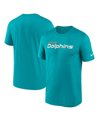 Nike Men's Aqua Miami Dolphins Primetime Legend Wordmark Performance T-Shirt