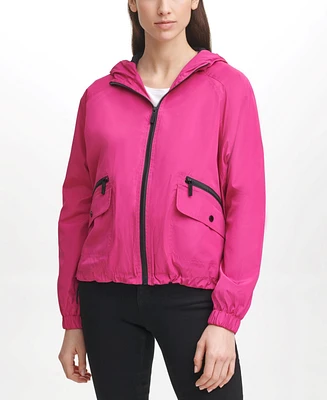 Karl Lagerfeld Paris Women's Hooded Bomber