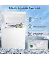 Cowsar 1.8 Cubic Feet Chest Freezer with Removable Basket Free Standing Top Open Door Compact Freezer with Adjustable Temperature for Home/Kitchen/Off