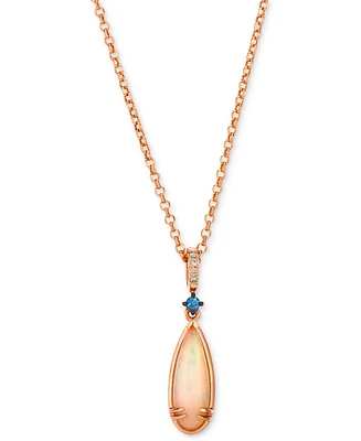 Le Vian Neopolitan Opal (1 ct. t.w.), Blueberry Sapphire & Nude Diamond Pendant Necklace in 14k Rose Gold, 19"