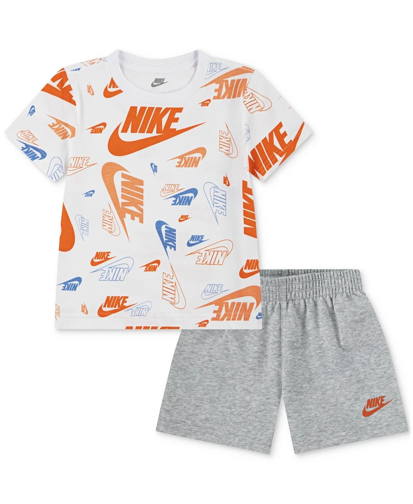 Nike Toddler Printed T-Shirt & Lightweight French Terry Shorts, 2 Piece Set