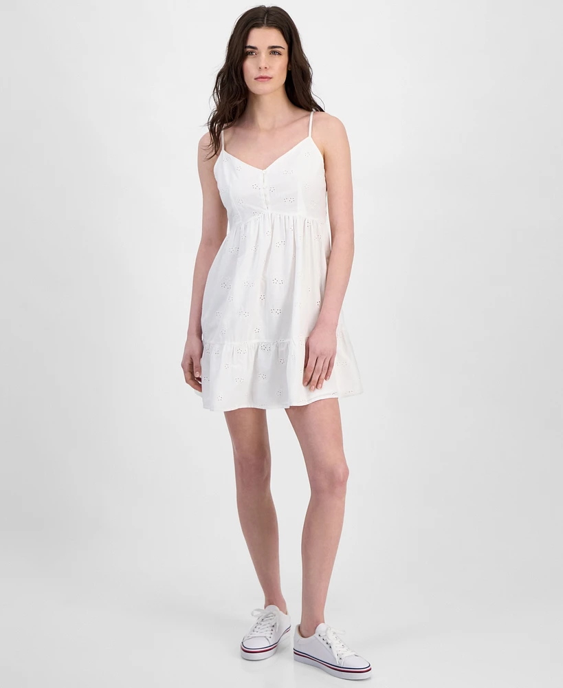 Tommy Jeans Women's Cotton Eyelet-Embroidered Dress