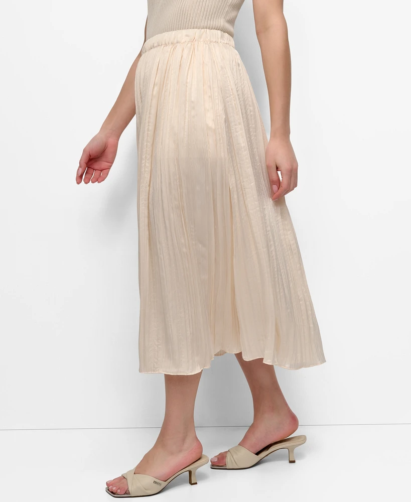 Dkny Women's Crushed Crease Pull-On Midi Skirt