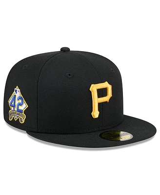 New Era Men's Black Pittsburgh Pirates 2025 Jackie Robinson Day 59FIFTY Fitted Hat