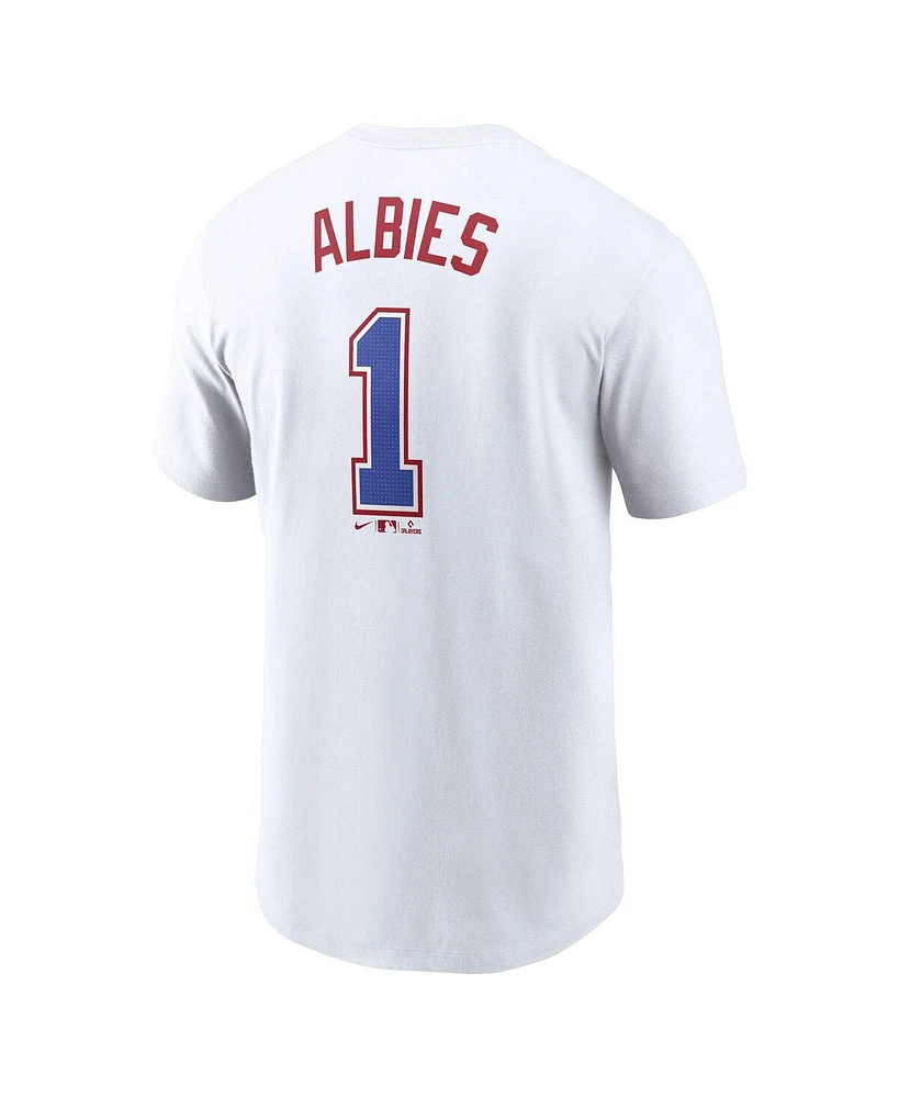 Nike Men's Ozzie Albies White Atlanta Braves 2024 City Connect Fuse Name Number T-Shirt