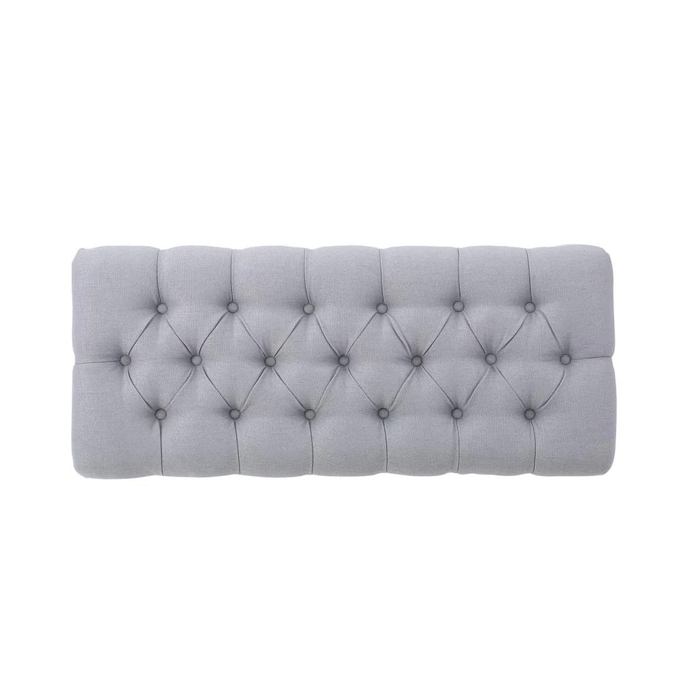 Tufted Ottoman Bench with Diamond Stitching and Elegant Half-Circle Legs for Classic Modern Interiors-The Pop Home