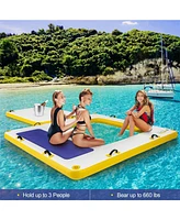 8 ft x 8 ft Inflatable Dock Platform with Mesh Swim Lounge