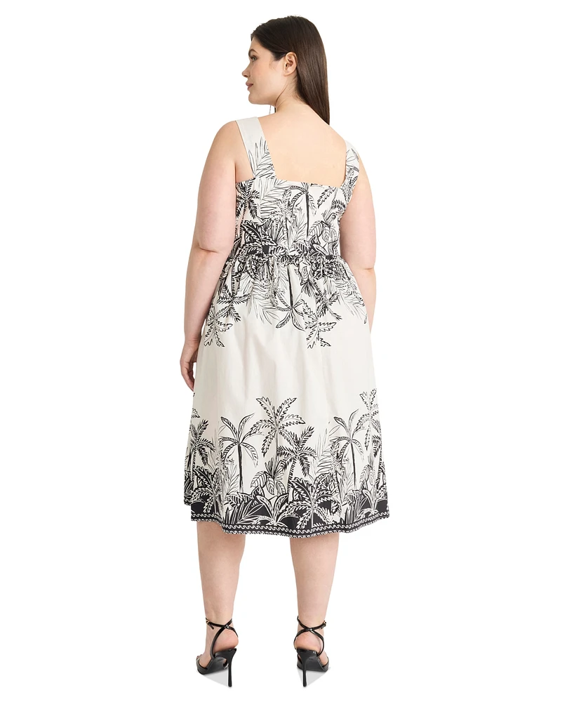 Maggy London Plus Printed Fit & Flare Midi Dress