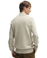 Boss by Hugo Men's Logo Patch Zip-Neck Sweater
