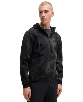 Boss by Hugo Men's Reflective Artwork Zip-Up Hoodie