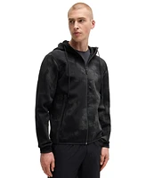 Boss by Hugo Men's Reflective Artwork Zip-Up Hoodie