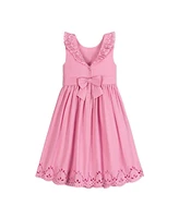 Hope & Henry Toddler Girls Ruffle Collar Party Dress with Eyelet Embroidery