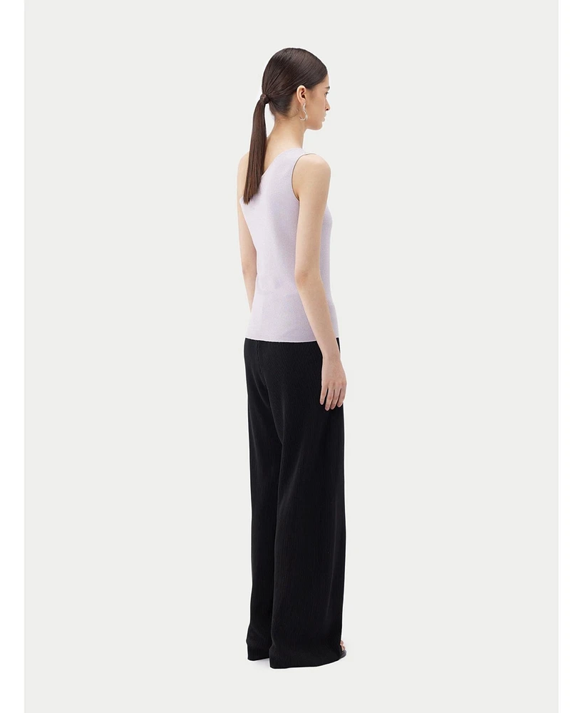 Gobi Cashmere Women's Silk Sleeveless Asymmetric Top