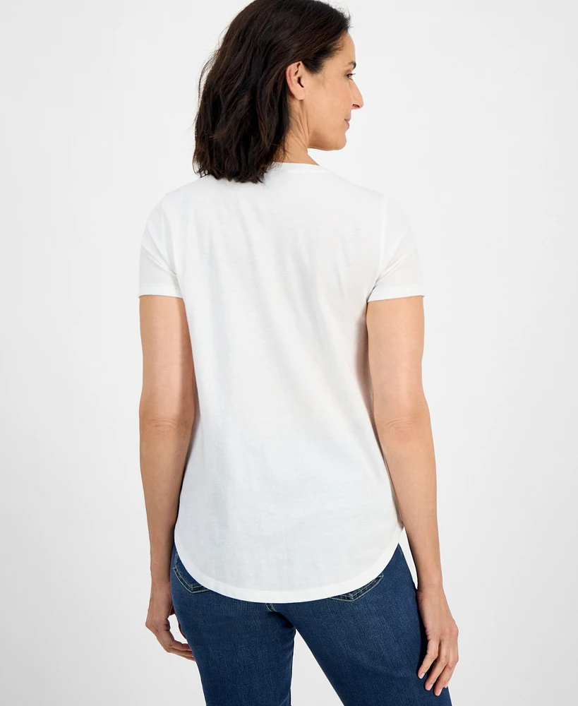 Style & Co Women's Graphic Crewneck Short-Sleeve T-Shirt, Exclusively at Macy's