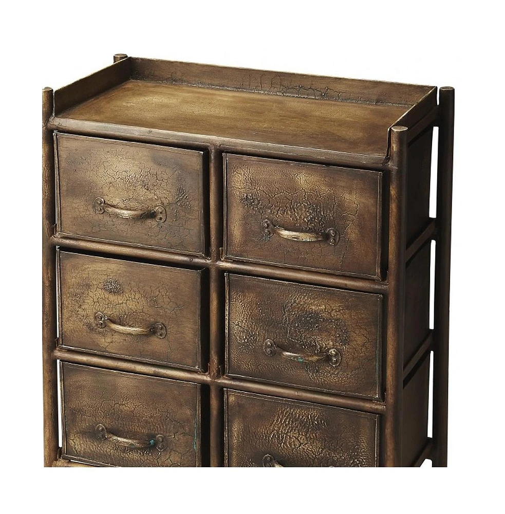 Modern Metal Six-Drawer Dresser for Clothes and Accessories