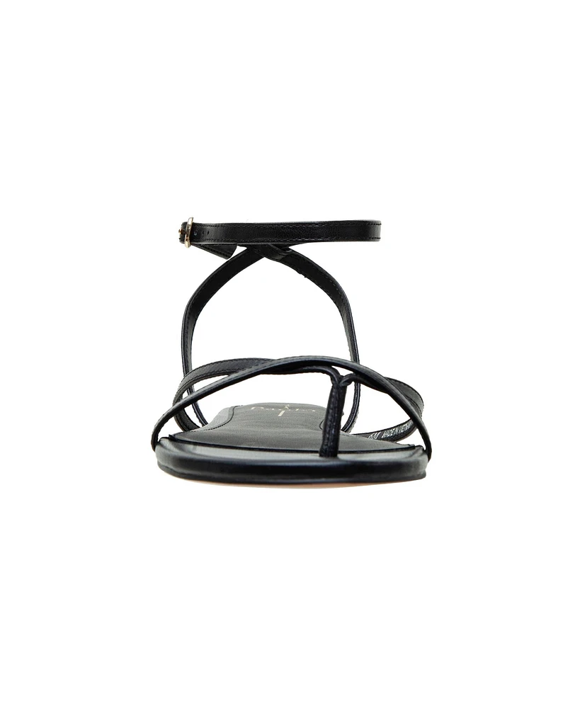 Linea Paolo Luz | Strappy Ankle Wrap Flat Leather Sandals