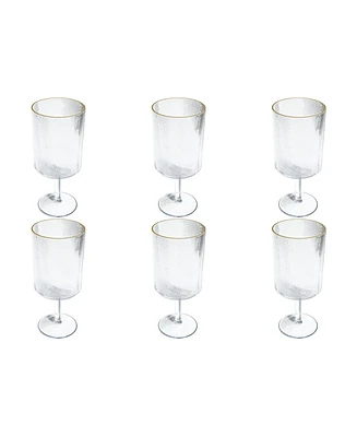 Abode Homewares Stax Optic Twist Goblet Glasses, Set of 6