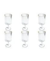 Abode Homewares Stax Optic Twist Goblet Glasses, Set of 6