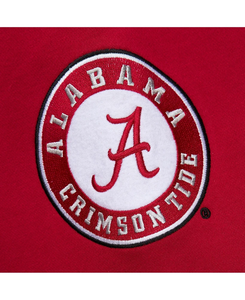 Mitchell & Ness Men's Crimson Alabama Tide Chainstitch Fleece Pullover Hoodie
