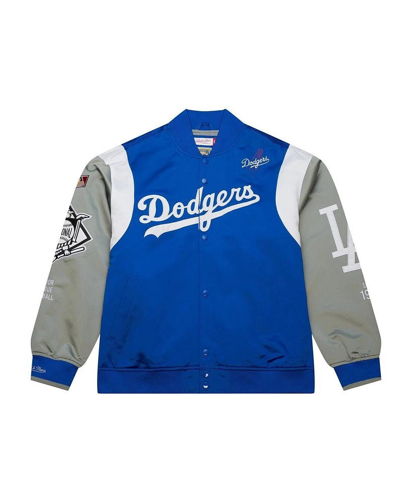 Mitchell & Ness Men's Royal/Gray Los Angeles Dodgers Cooperstown Collection Team Origins Satin Full-Snap Jacket
