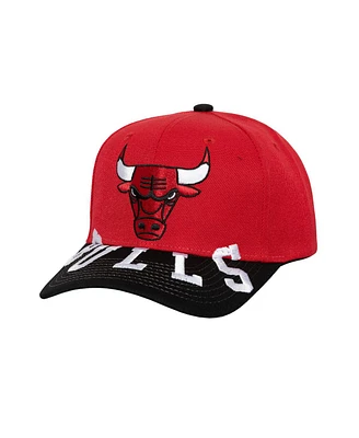 Mitchell & Ness Men's Red/Black Chicago Bulls Under Arch Two-Tone Pro Crown Snapback Hat
