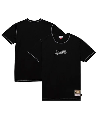Mitchell & Ness Men's Black Los Angeles Lakers Hardwood Classics Contrast 2K Graphic T-Shirt