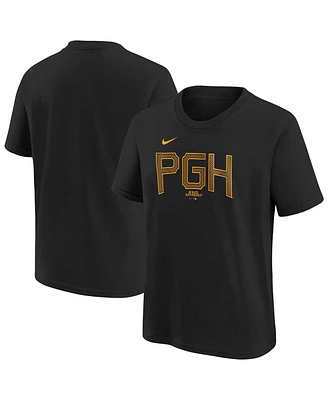 Nike Big Boys and Girls Black Pittsburgh Pirates City Connect Wordmark T-Shirt
