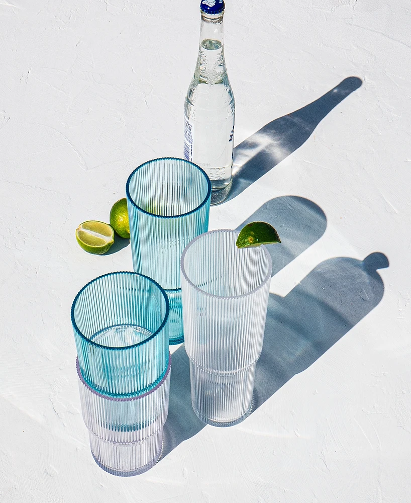 Abode Homewares Fine Ribbed Double Old Fashioned Glasses, Set of 6