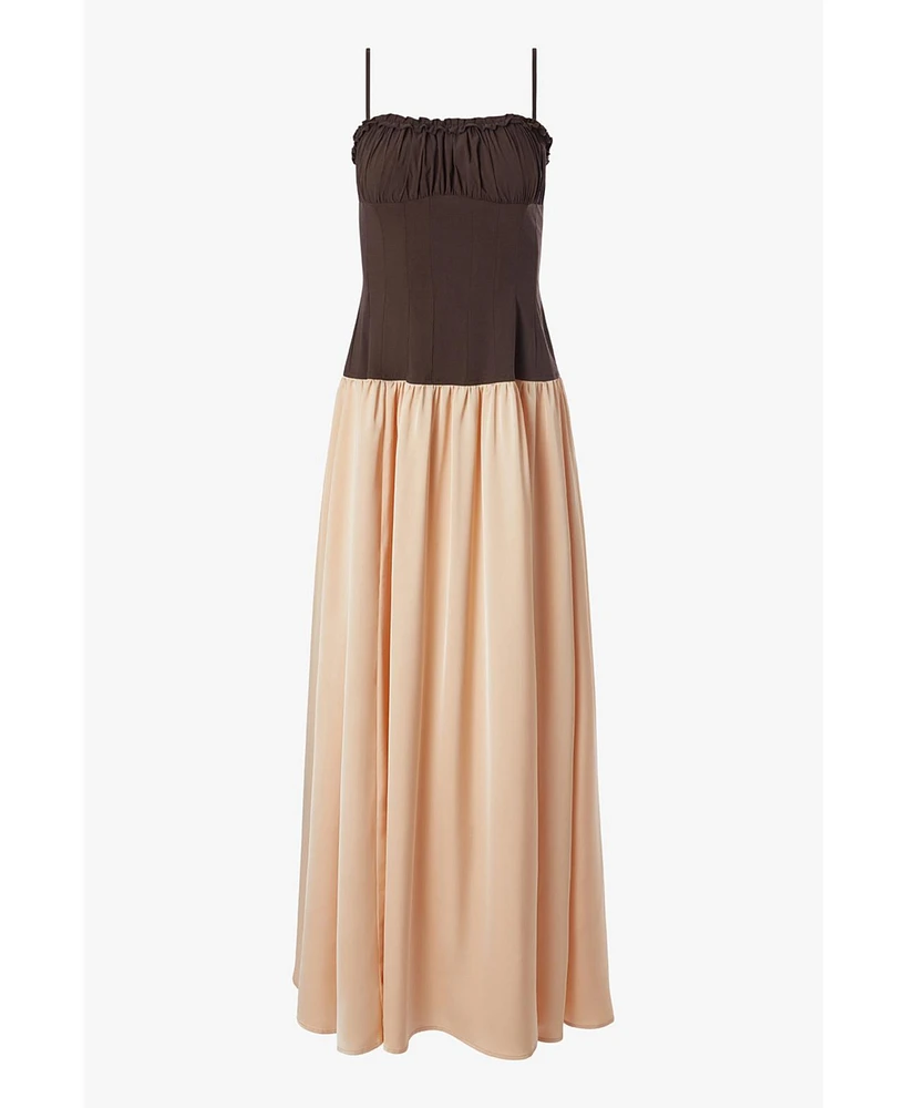 WeWoreWhat Women's Ruffle Corset Maxi Dress