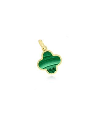 The Lovery Malachite Clover Charm 14K Gold - 14 millimeters
