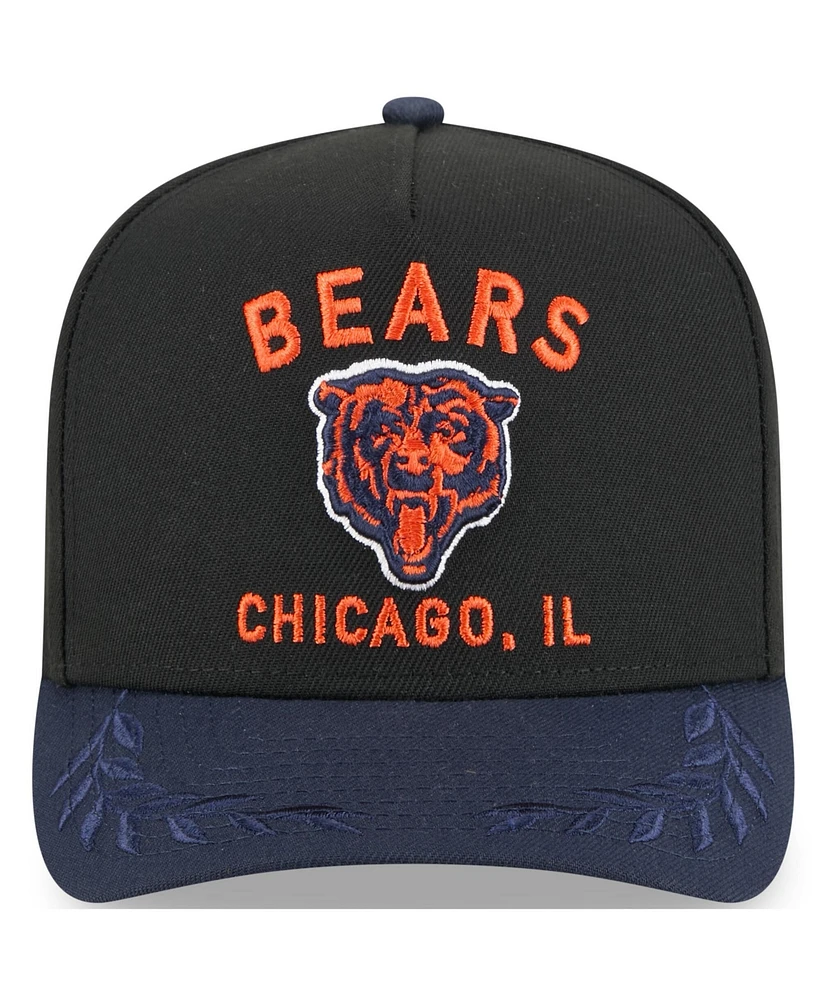 New Era Men's Black/Navy Chicago Bears 2025 Nfl Draft A-Frame 9FIFTY Snapback Hat