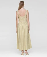 Avec Les Filles Women's Drop-Waist Smocked-Bodice Tank Maxi Dress