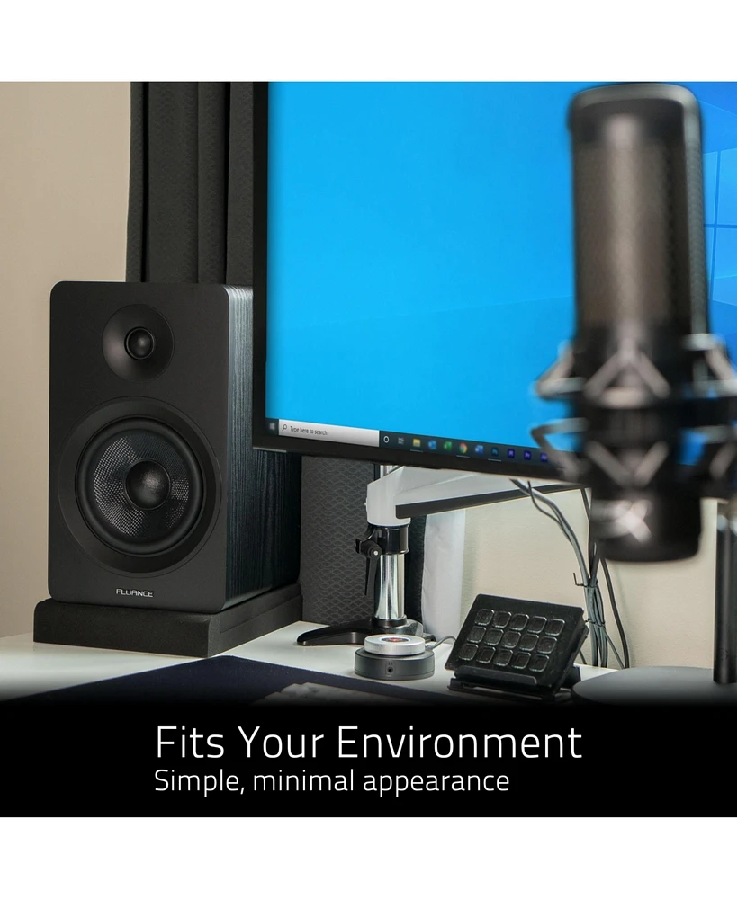 Fluance High Density Acoustic Foam Isolation Pads for Bookshelf Speakers and Studio Monitors, 10" x 7.5", Improved Sound, Vibration Damping, Multiple